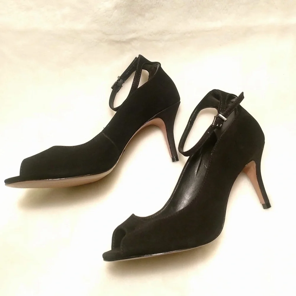 Schutz Liffa Open Toe Suede Pump